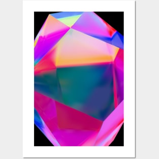 Abstract colored crystal №2 Posters and Art